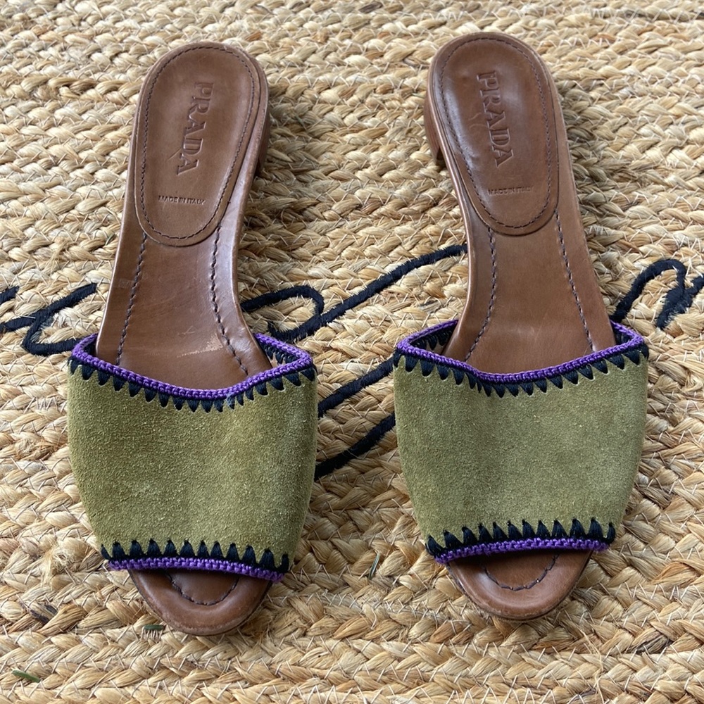 Prada Green Sandals